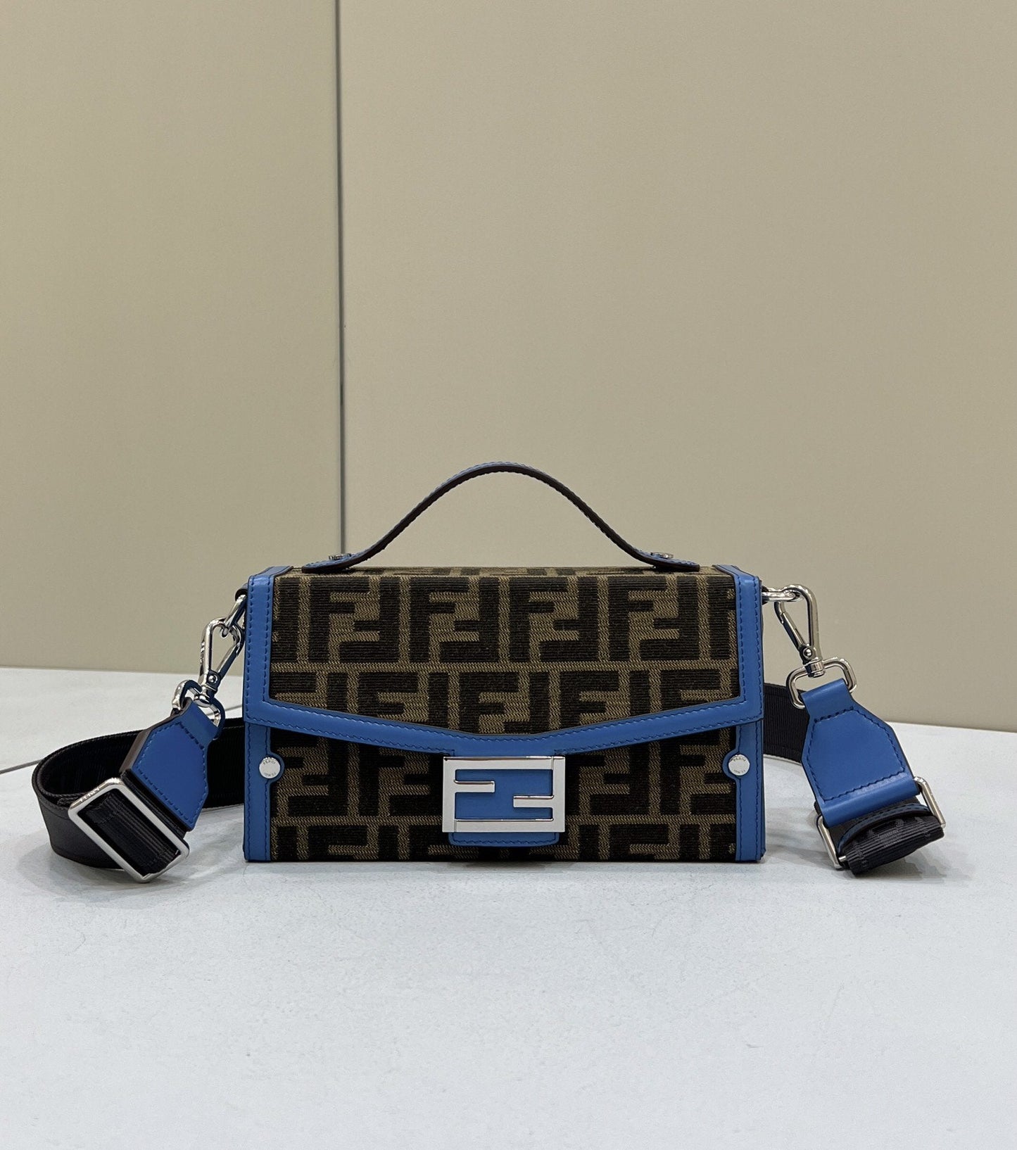 Mon Baguette Soft Trunk Brown Blue Travel Bag