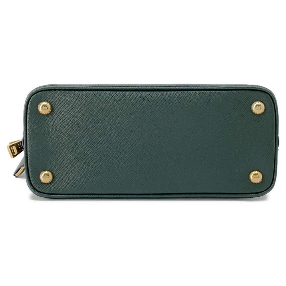 Prada Leatherlux 2Way Handbag Leatherlux Saffiano Green Travel Bag