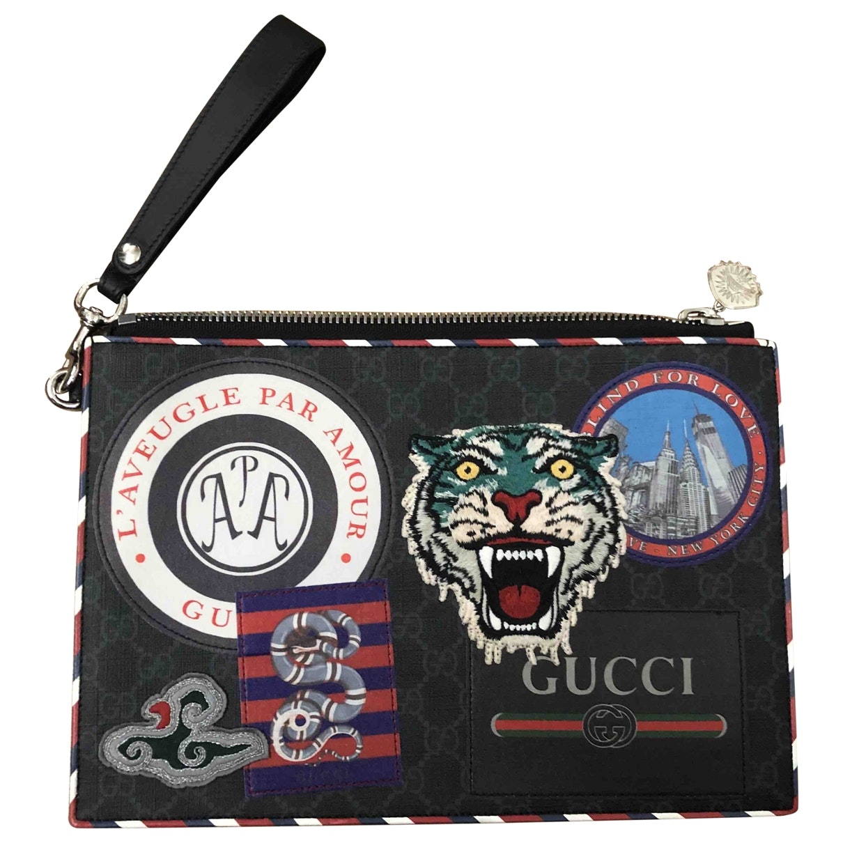 Gucci black leather case