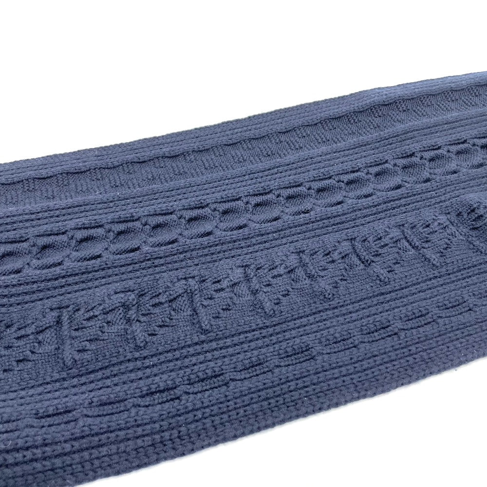 Louis Vuitton Scarf Echarpe cable Wool Navy Logo Apparel