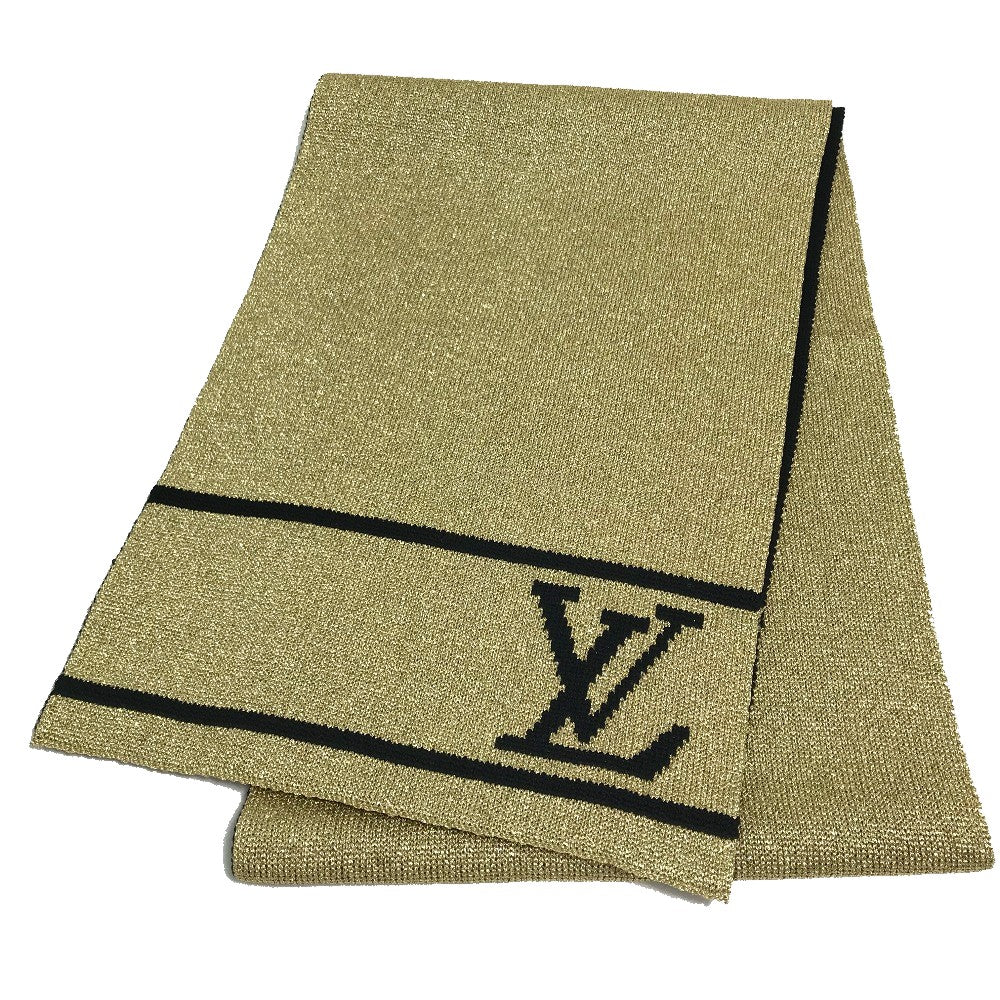 Louis Vuitton Scarf M76167 x Echarpe Glitter Wool Black Gold Apparel