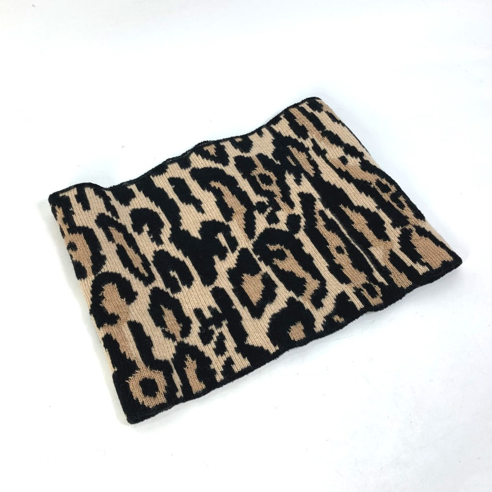 Louis Vuitton Scarf M74049 Rayon Leopard Wool Brown