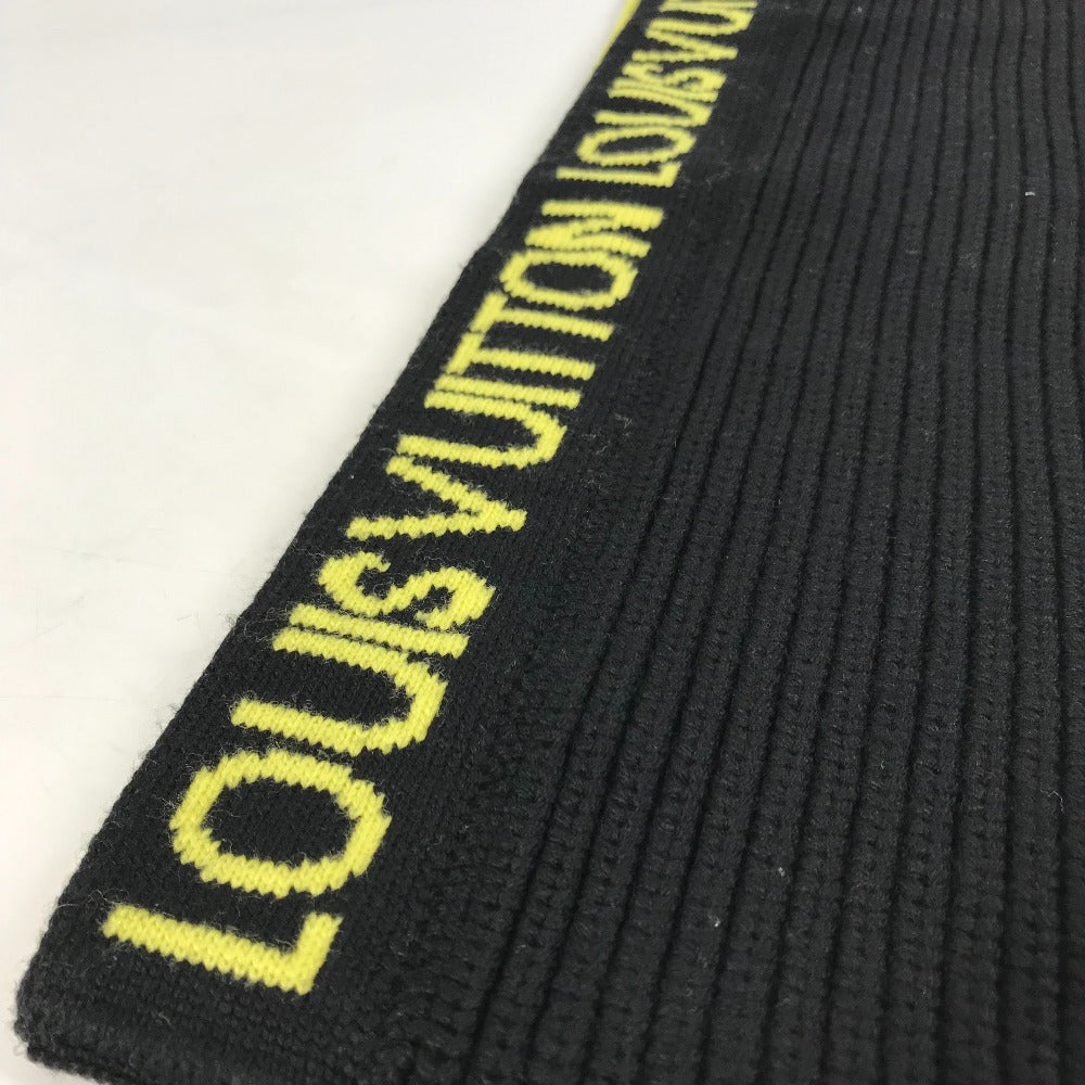 Louis Vuitton Scarf Snood Wool Black Logo Apparel
