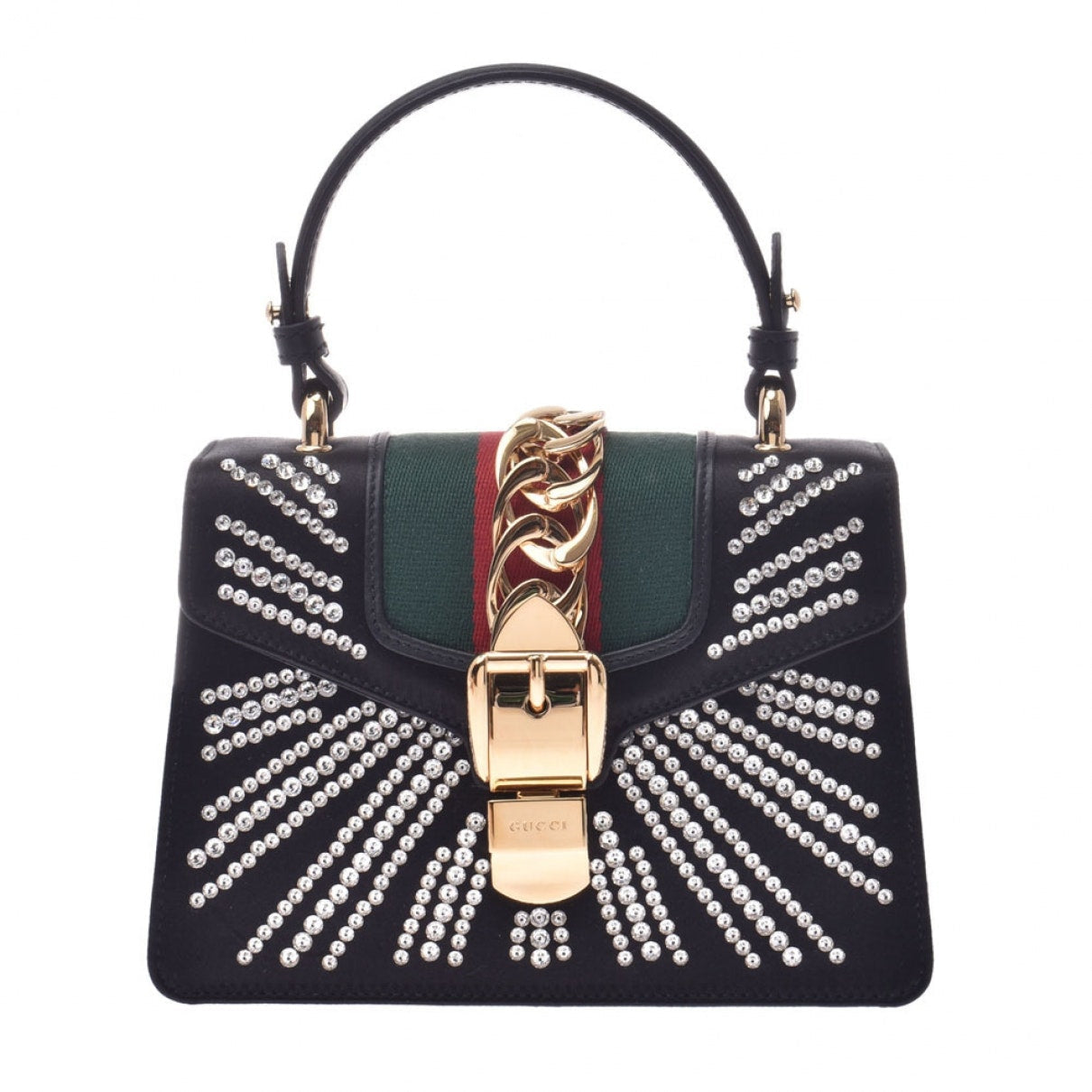 Gucci sylvie black cloth handbag
