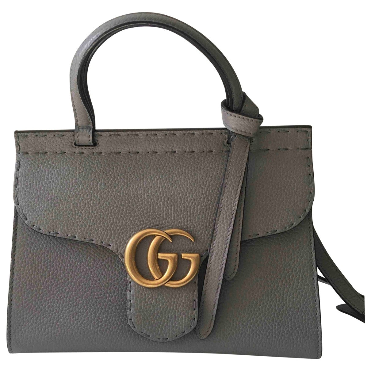 Gucci marmont grey leather handbag