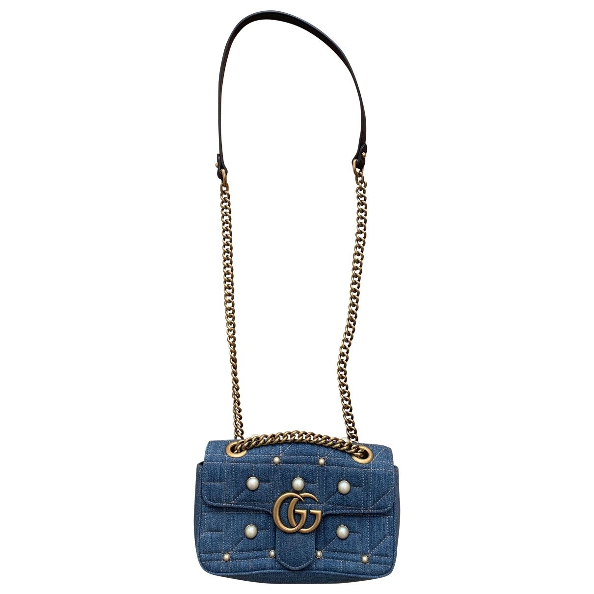 Gucci marmont blue denim - jeans handbag