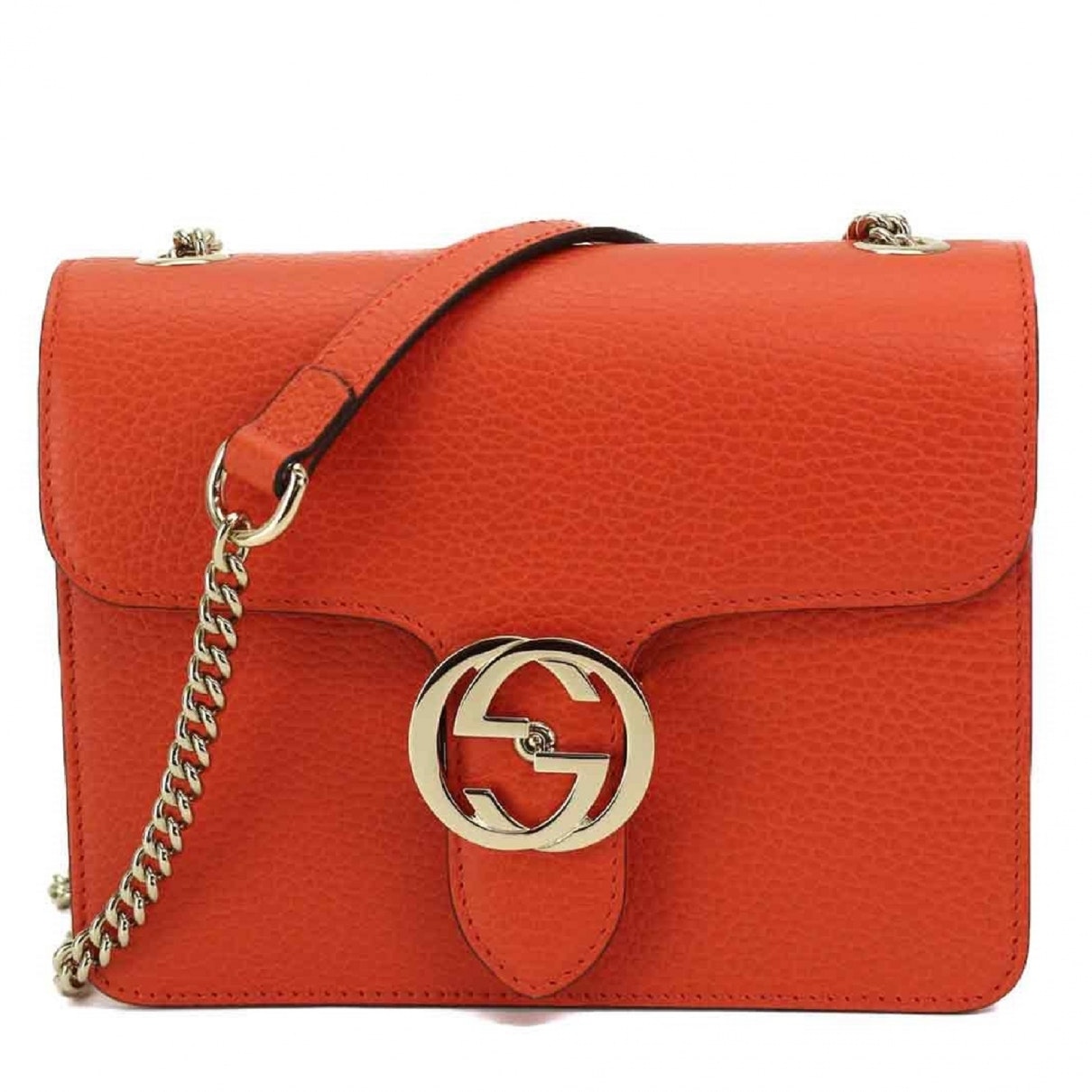 Gucci interlocking orange leather handbag