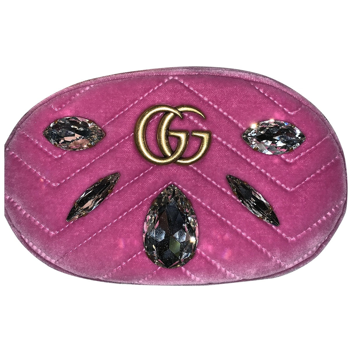 Gucci marmont pink velvet clutch bag