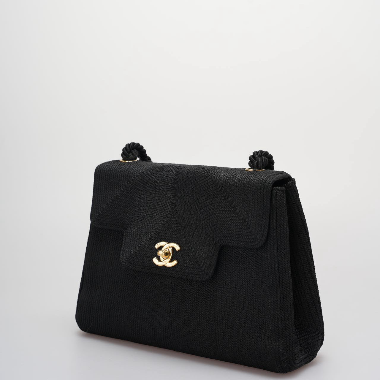 Chanel   Silk Rope Mini Kelly Flap Bag 24K Gold Hardware 1997 Woven
