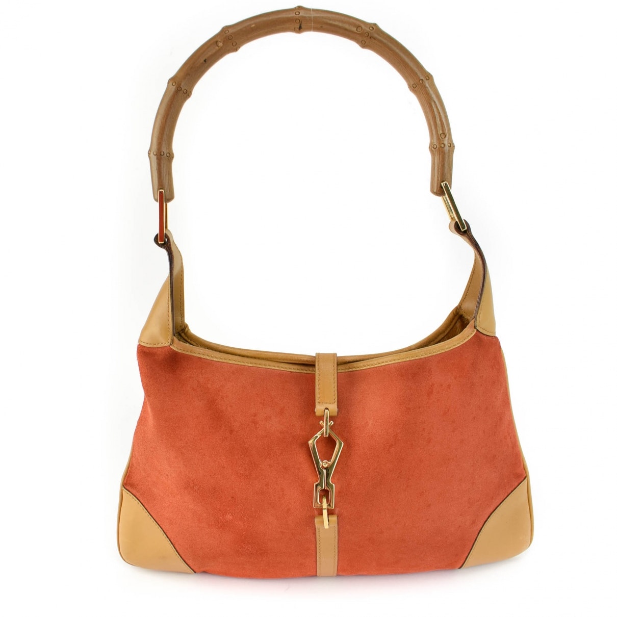Gucci jackie orange suede handbag