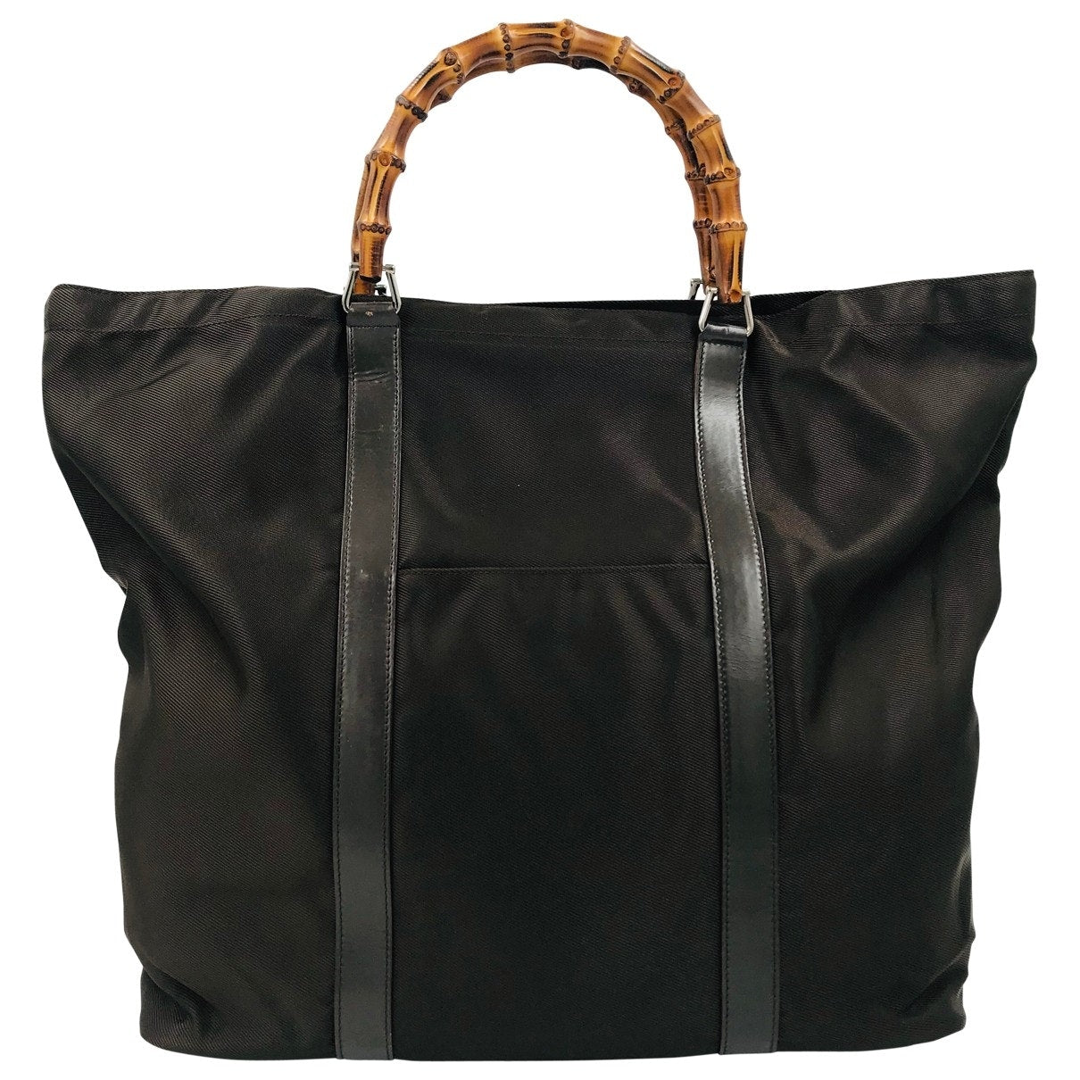 Gucci bamboo brown synthetic handbag