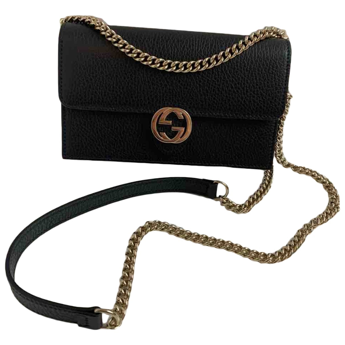 Gucci marmont black leather handbag