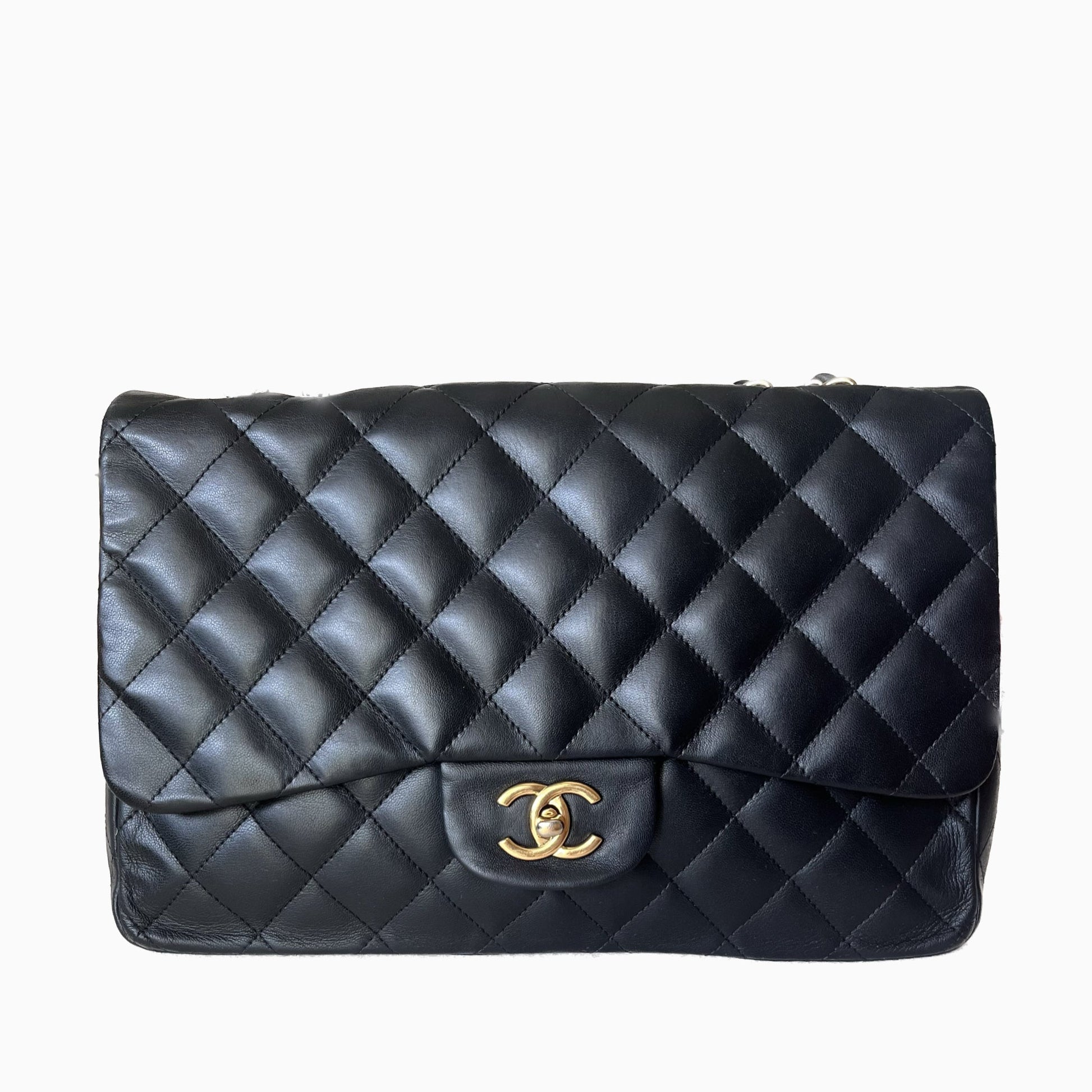 Chanel Timeless Classic Flap Hardware Black Gold Handbag