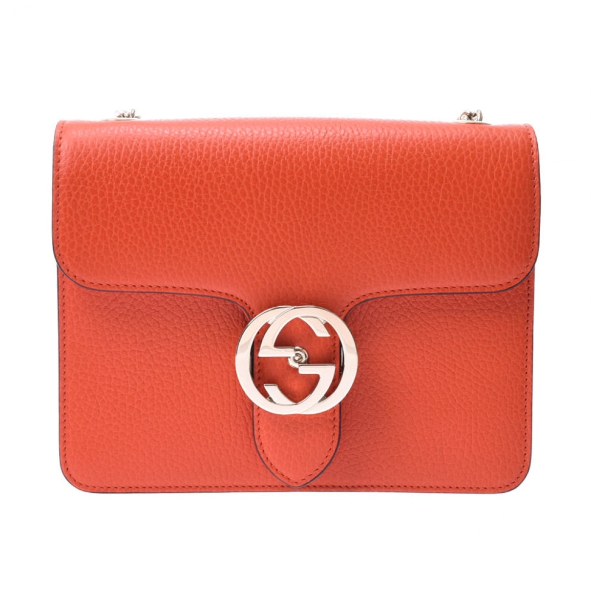 Gucci interlocking orange leather handbag
