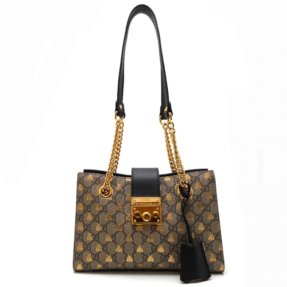 Gucci padlock beige cloth handbag