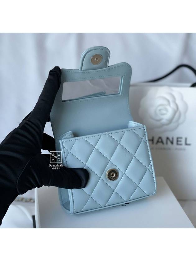 Gold Hardware Lambskin Chain Mini Bag Light Blue Chanel