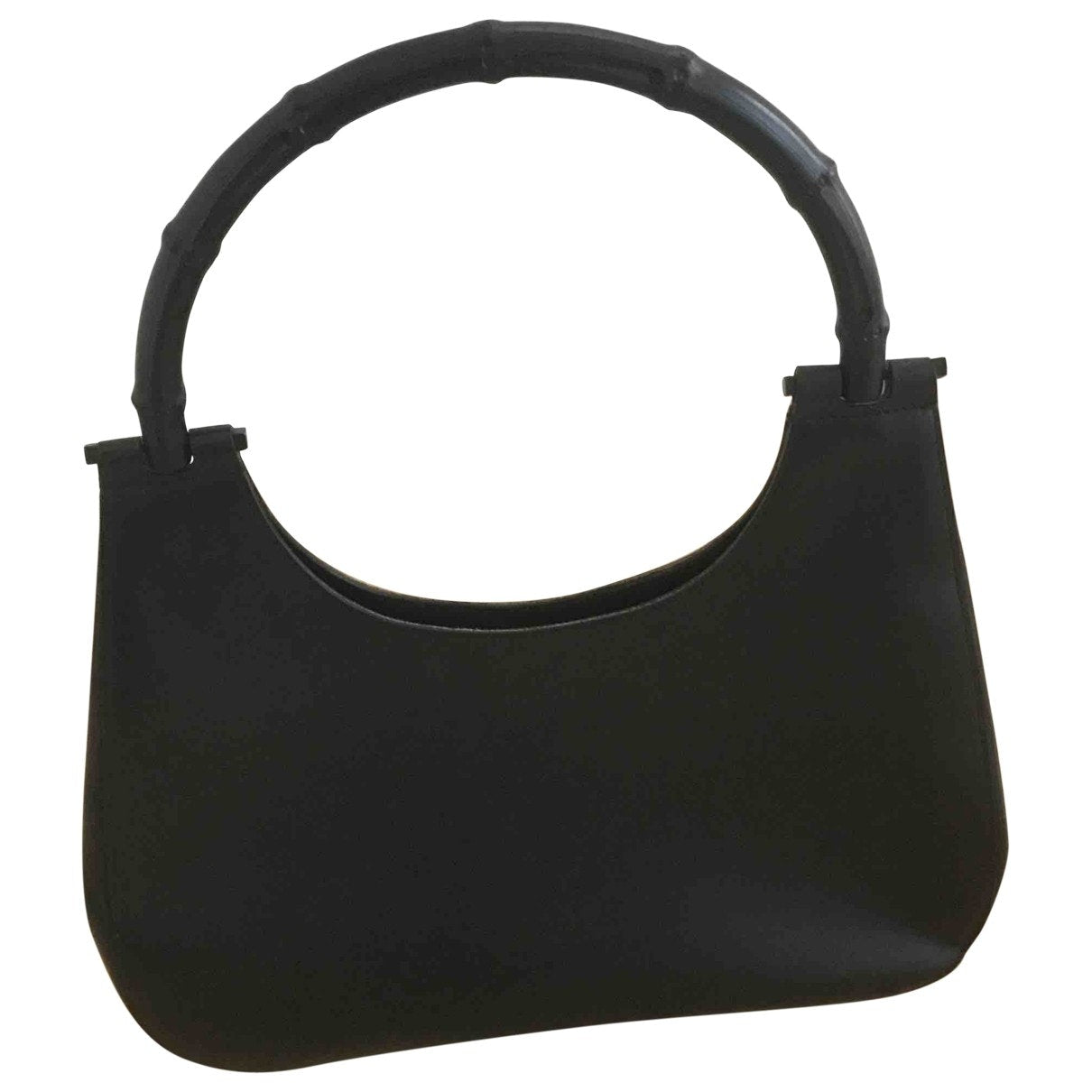 Gucci bamboo black leather handbag
