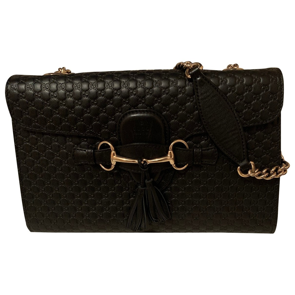 Gucci emily black leather handbag