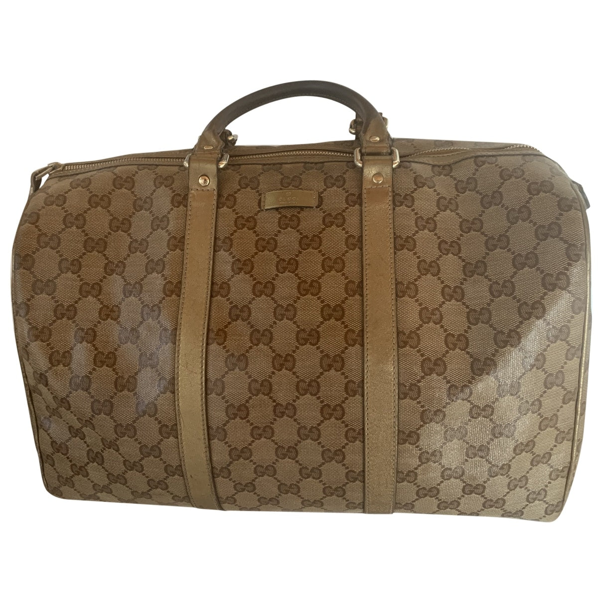 Gucci boston beige cloth handbag