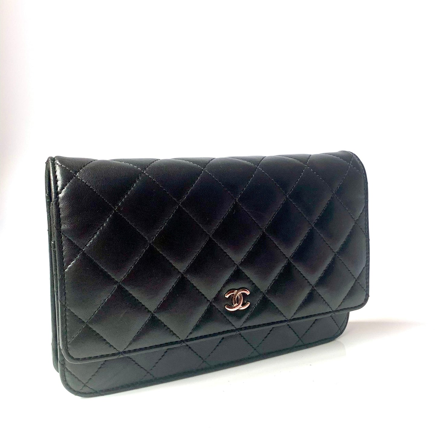 Chanel On Chains WOC Timeless Classic Black Wallet Case