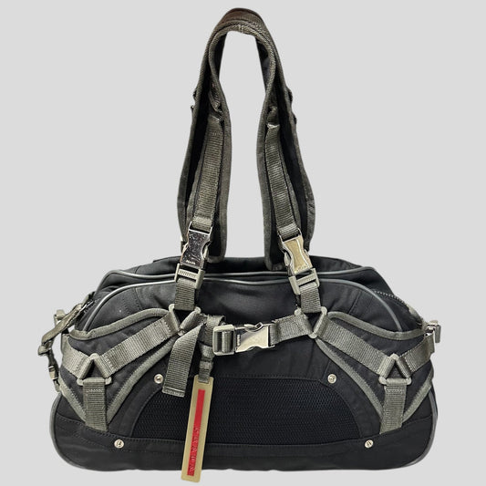 Prada Handbag Sport 00’s Lightning Strap Bondage Buckle Mesh Nylon Metal