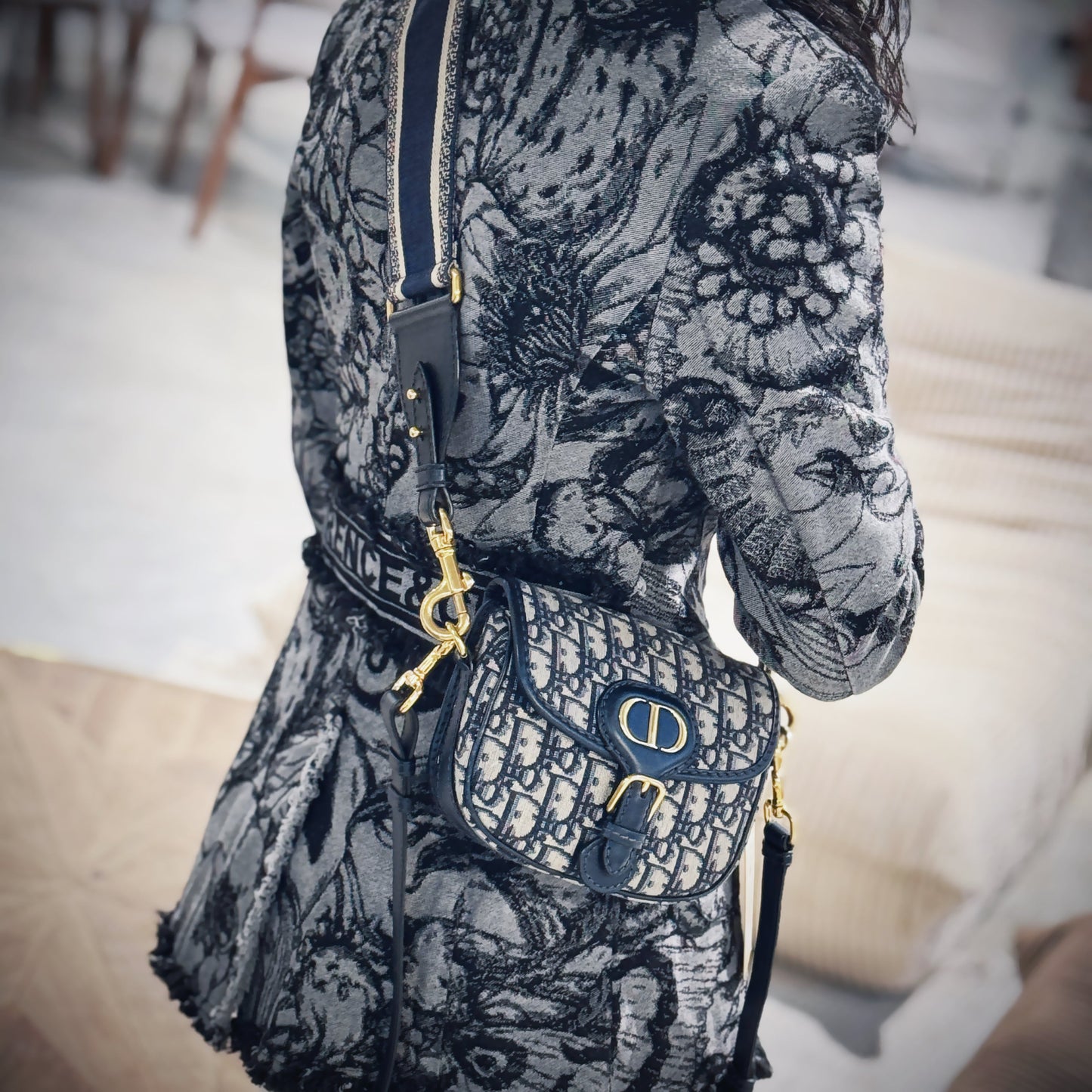 Dior Christian Oblique Jacquard Bobby Bag Tws Small Travel Bag