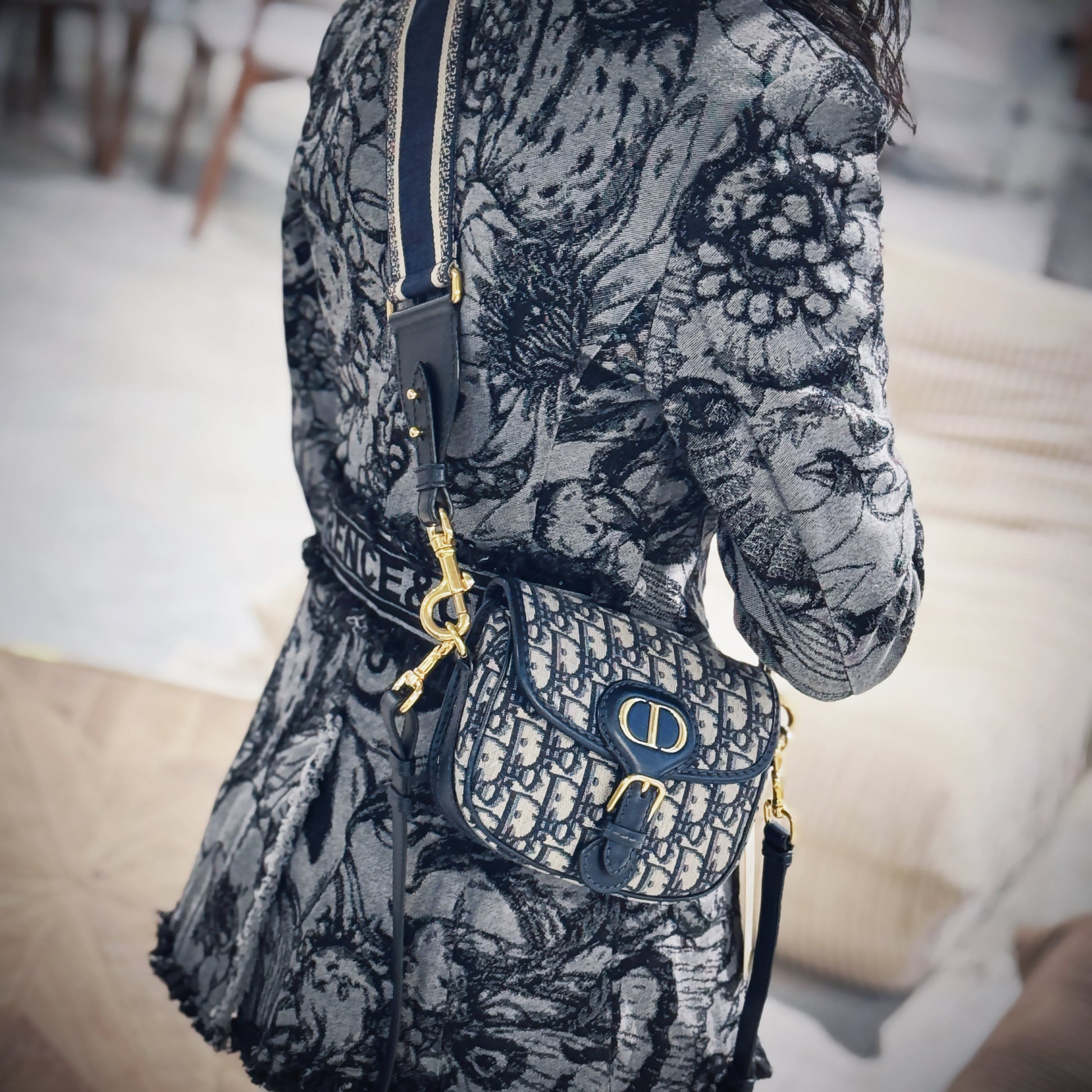 Dior Christian Oblique Jacquard Bobby Bag Tws Small Travel Bag