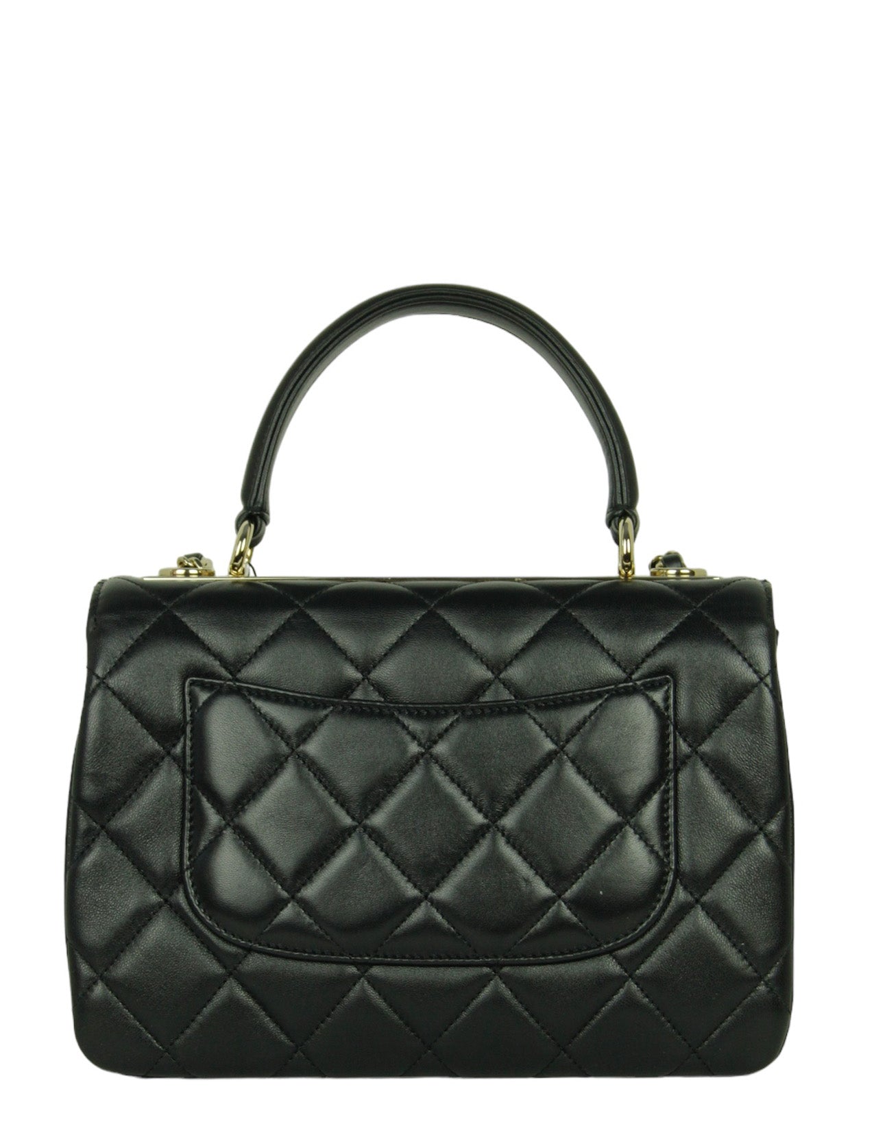 Chanel Nwt 2024 Black Lambskin Quilted Trendy CC Handbag
