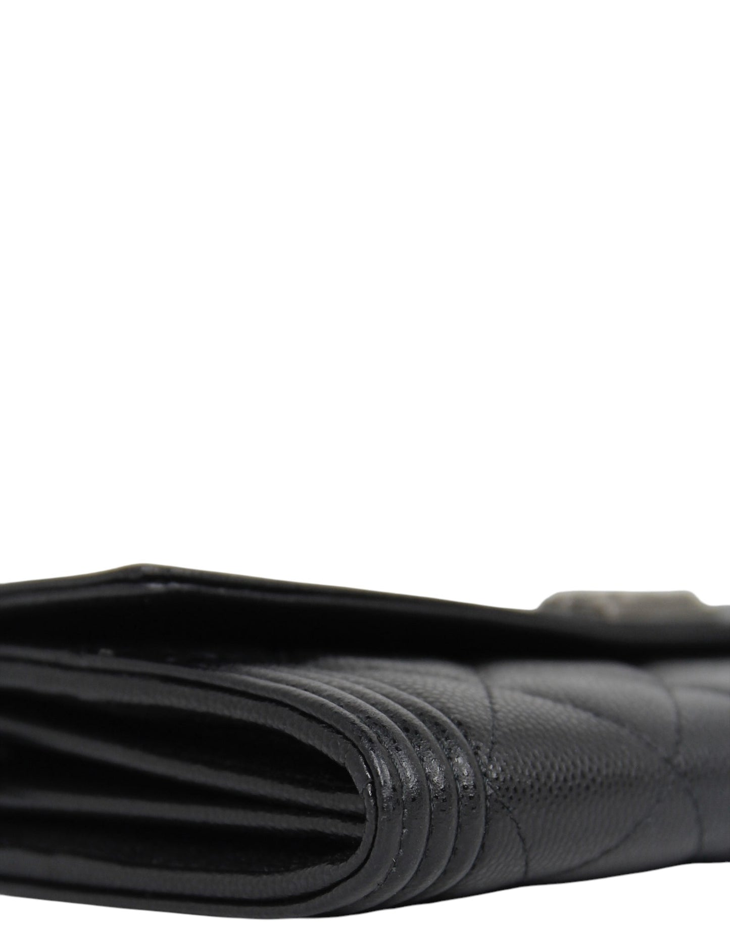 Chanel Black Quilted Large Boy Gusset Flap Wallet