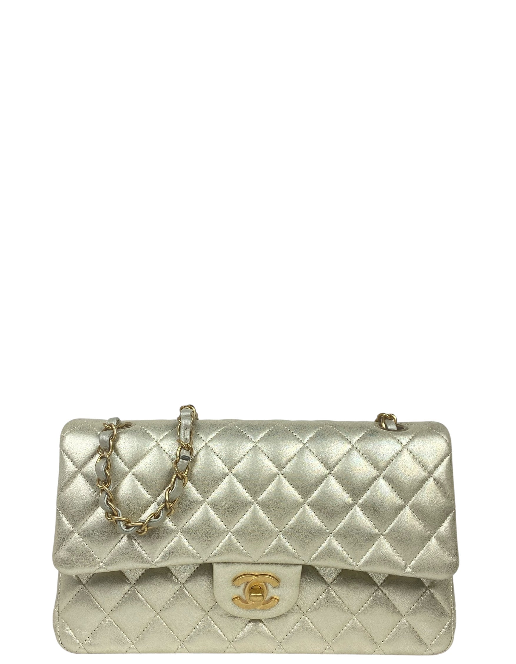 Chanel Gold Lambskin Medium Double Flap Bag