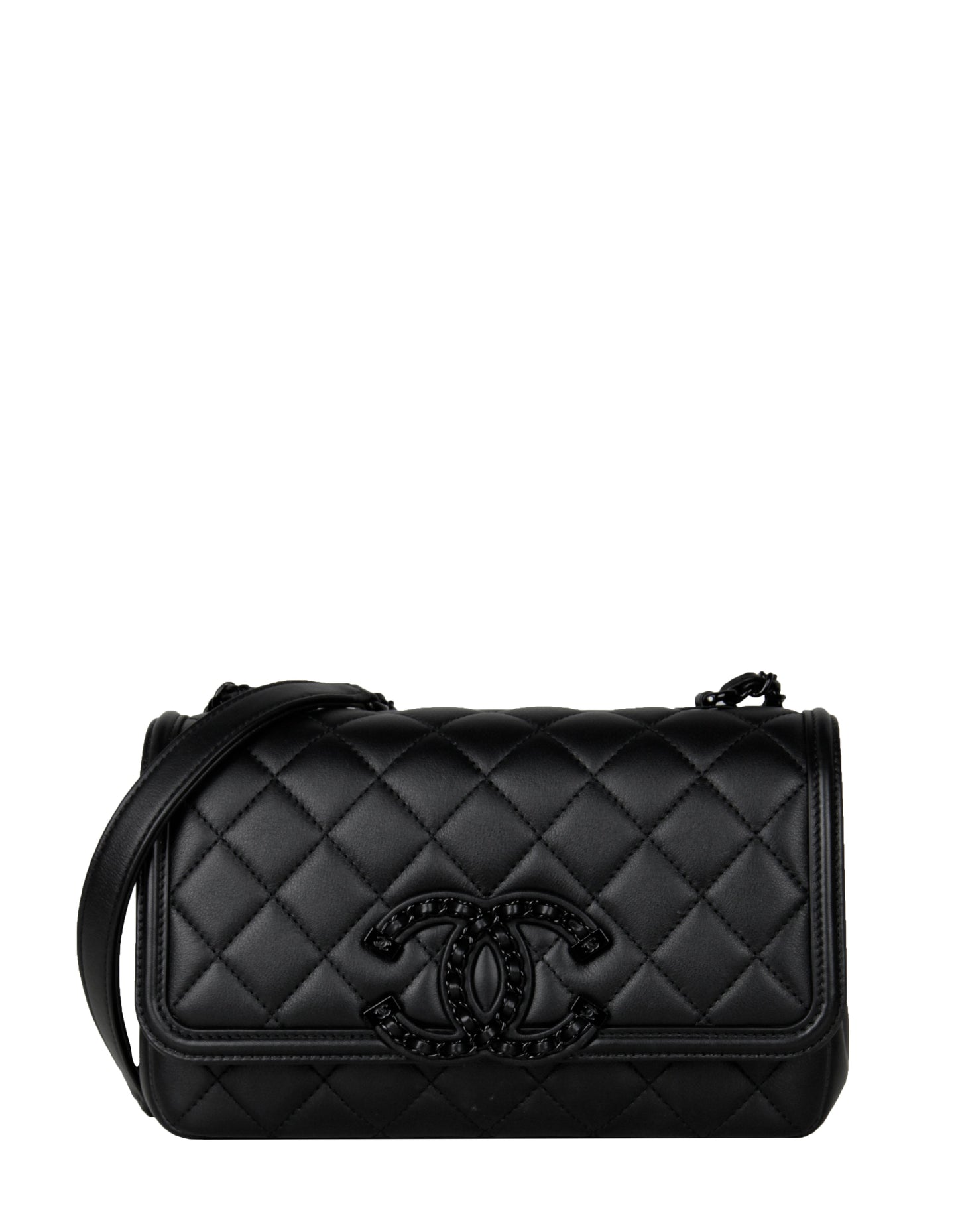 Chanel So Black CC Small Filigree Flap Crossbody Bag