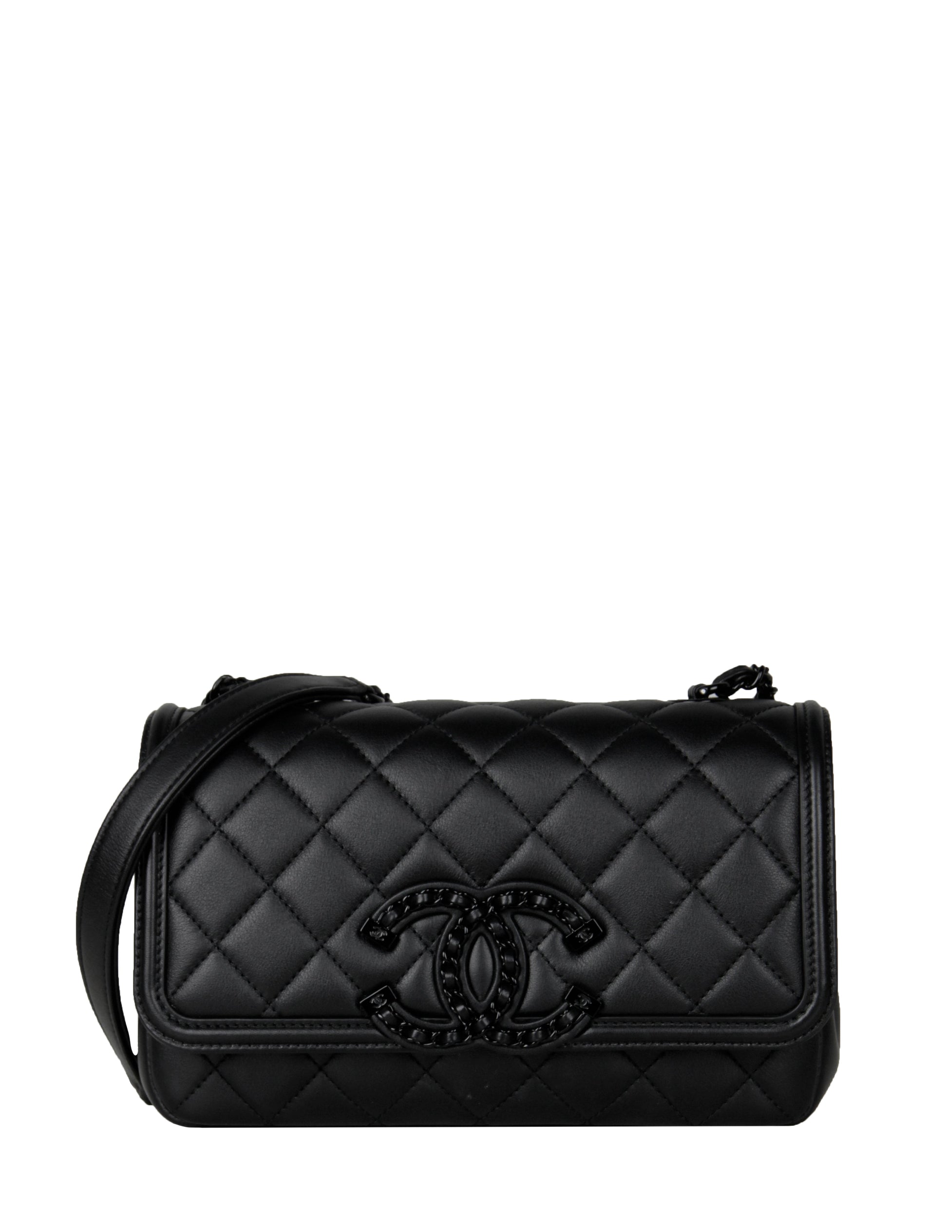 Chanel So Black CC Small Filigree Flap Crossbody Bag