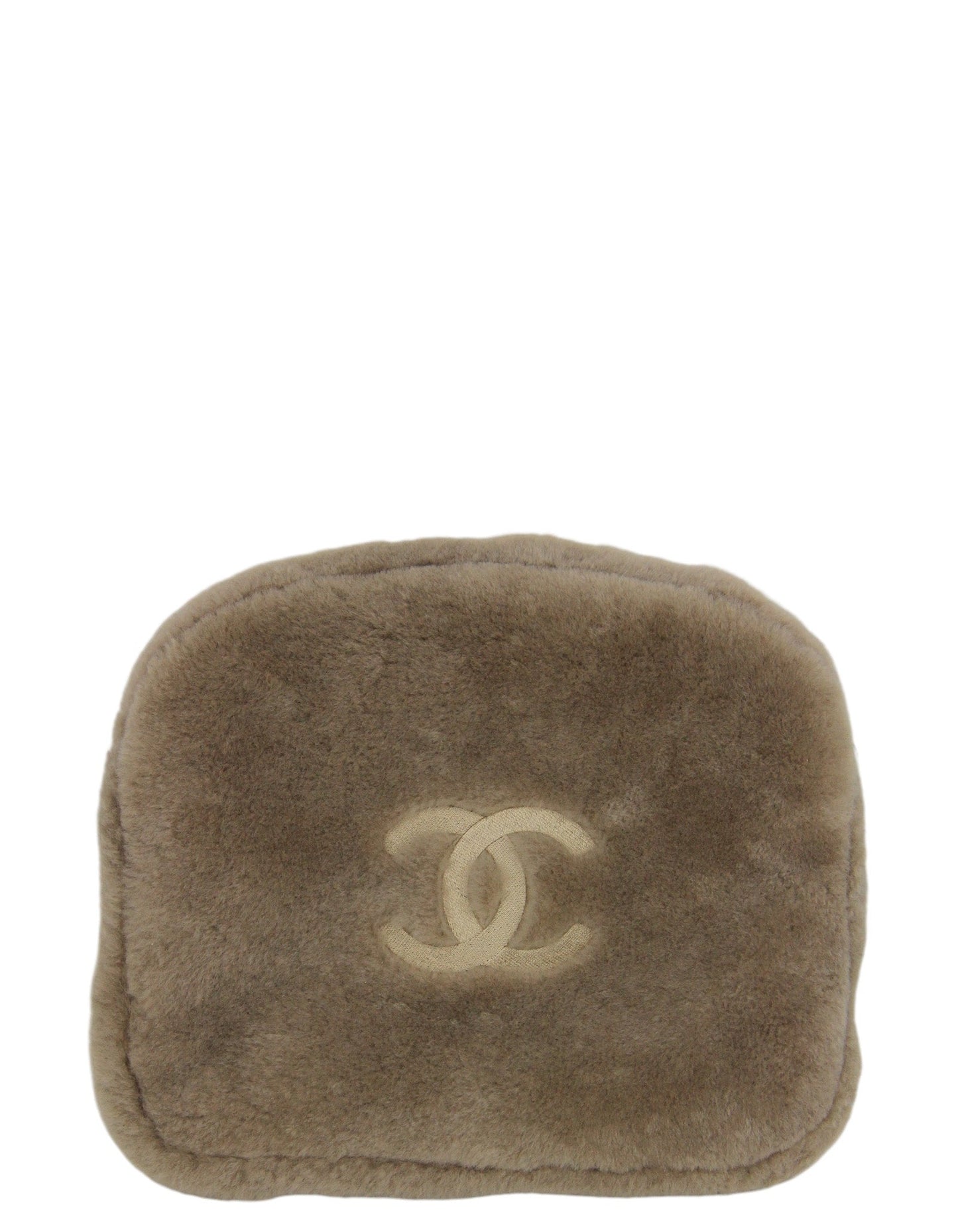 Chanel New Shearling Logo Slippers W/ Case Sz 39 Women Shoes
