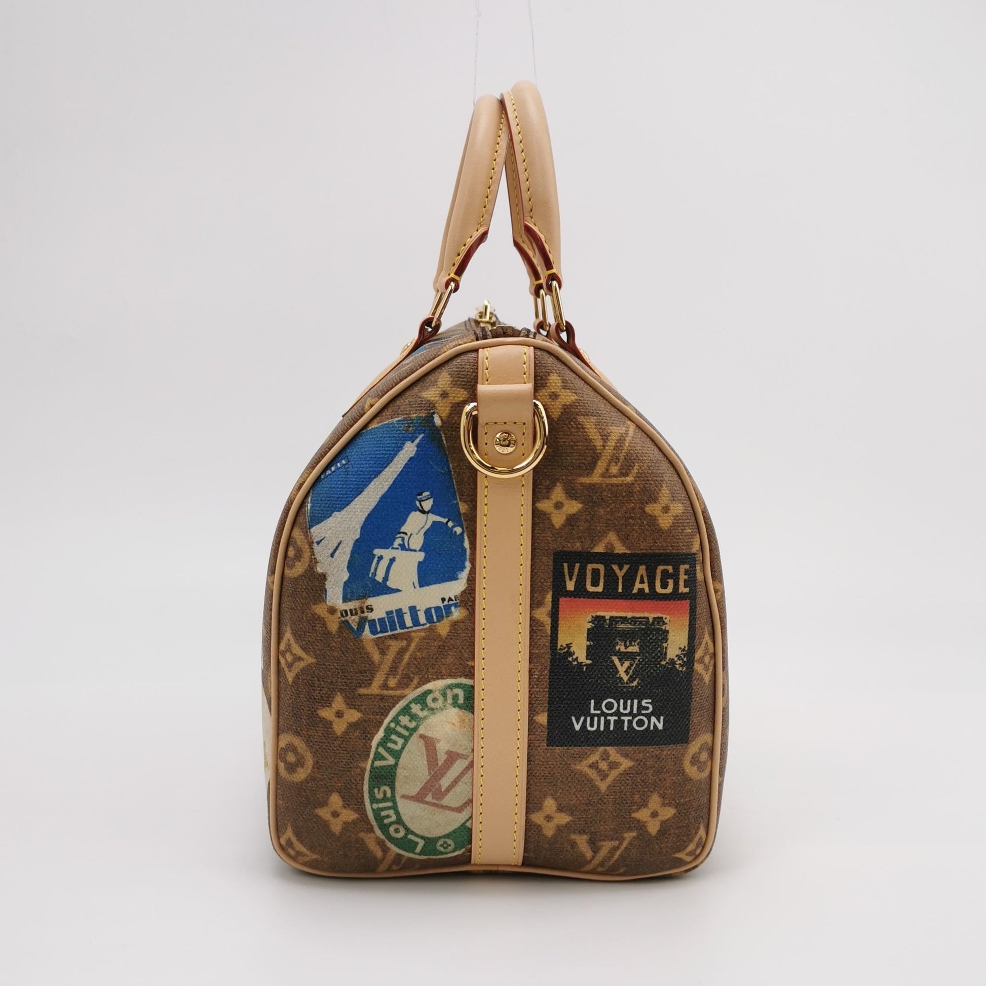 Louis Vuitton Speedy 30 Bandouliere Hotel Labels Monogram Handbag