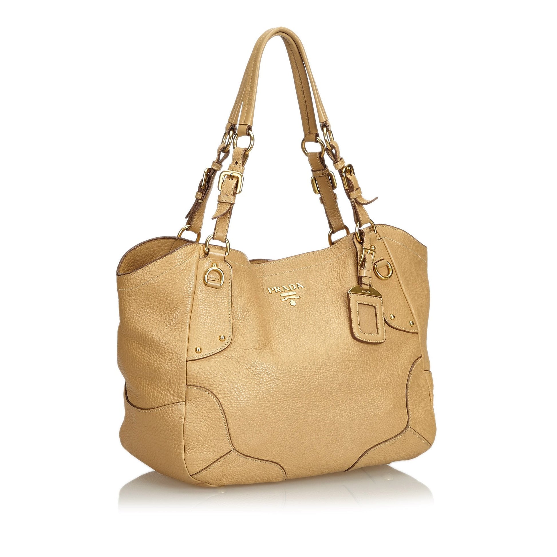 Prada Light Others Daino Tote Bag Italy Leather Vitello Brown