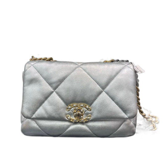 Chanel 19 Silver Small Crossbody Bag Bag 1