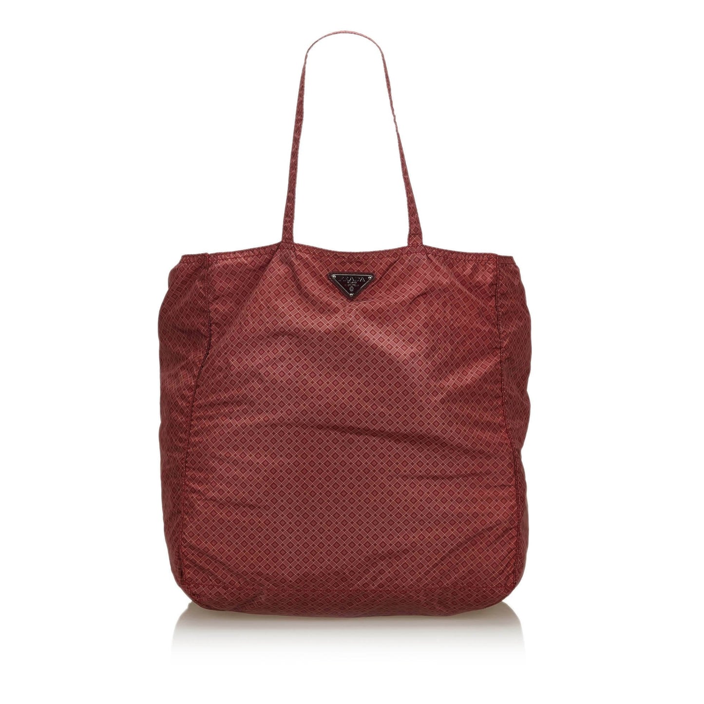 Prada Fabric Printed Tote Bag Italy Nylon Red Tote Bag Italy