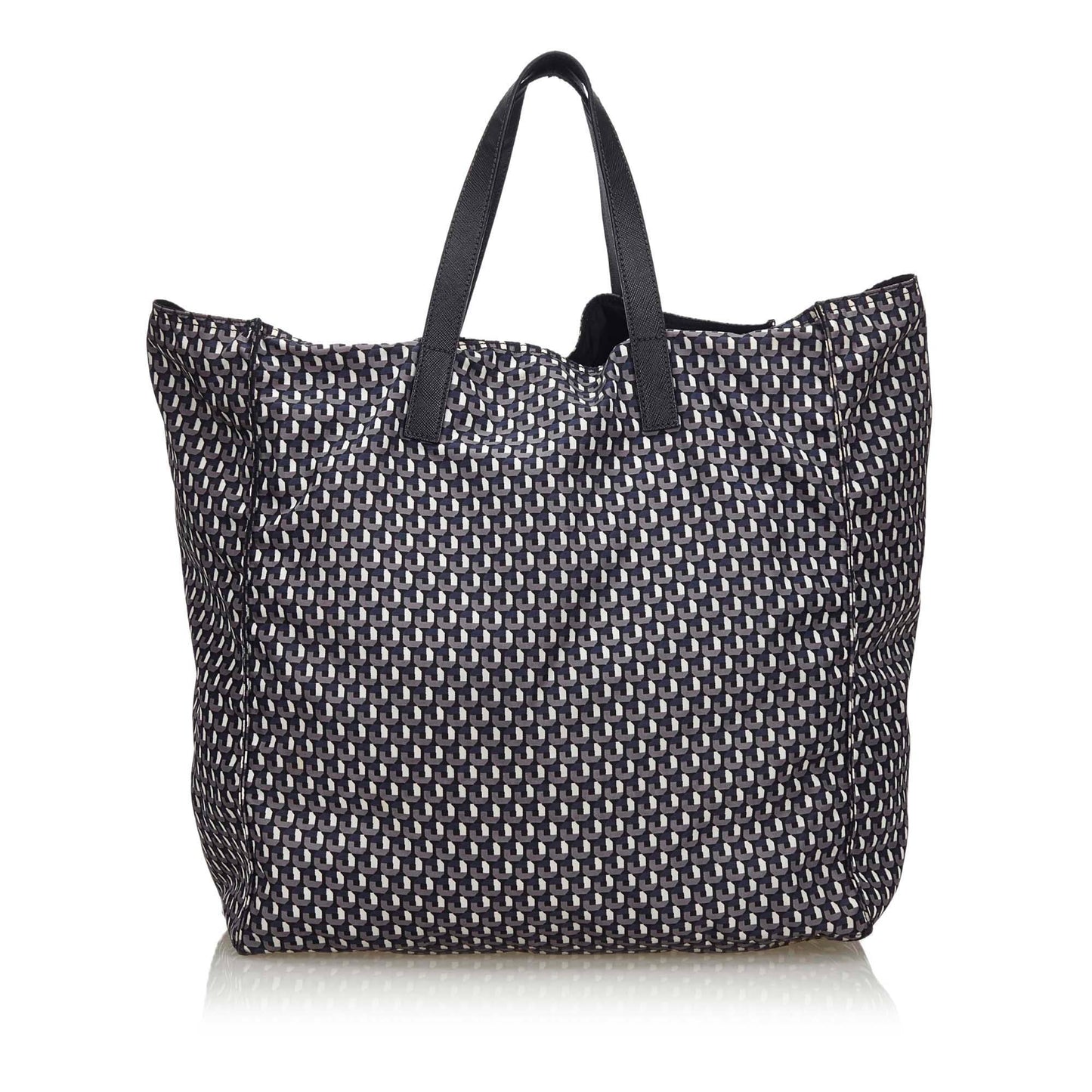 Prada Fabric Stampato Tote Bag Italy Nylon Gray Tote Bag Italy