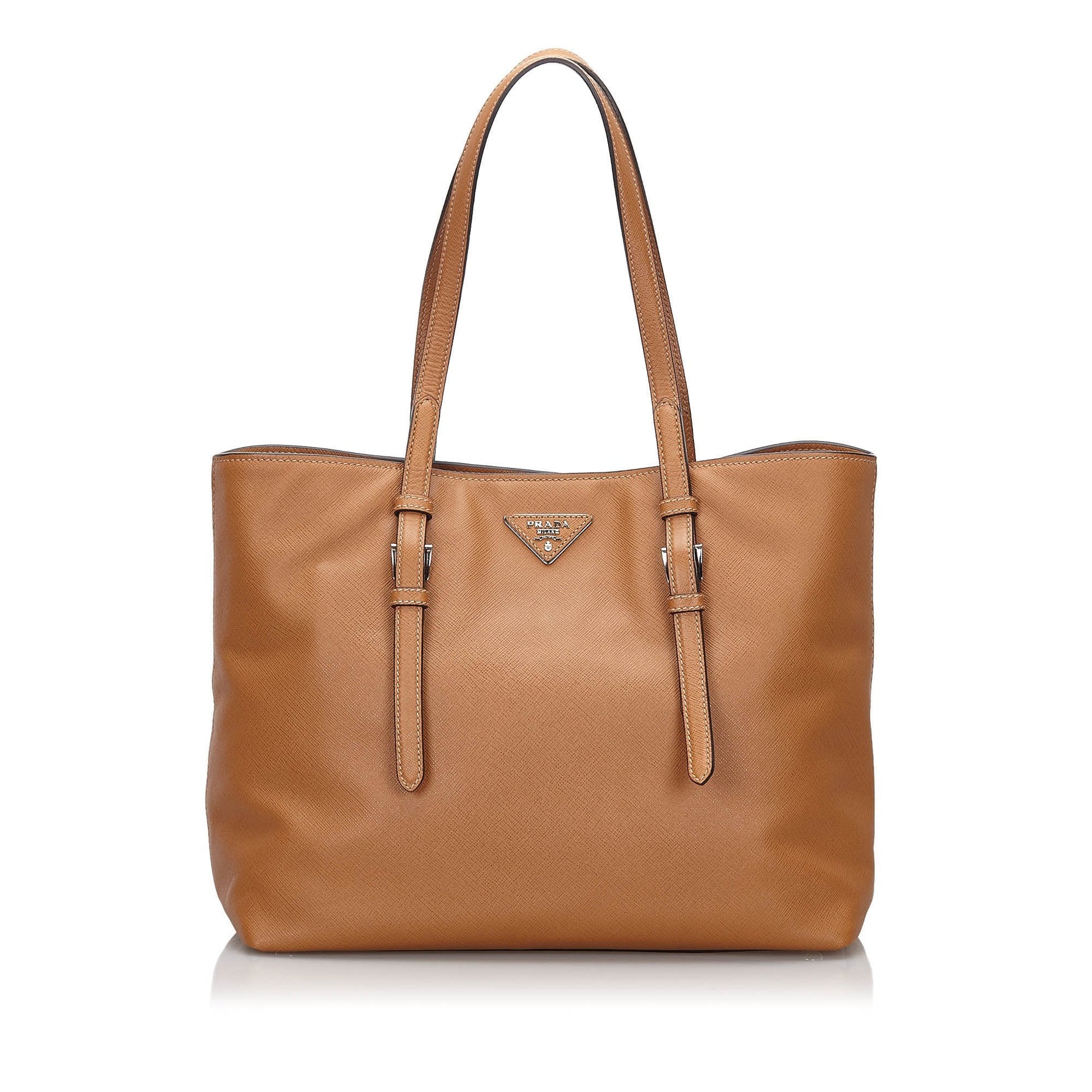 Prada Others Tote Bag Italy Leather Saffiano Brown