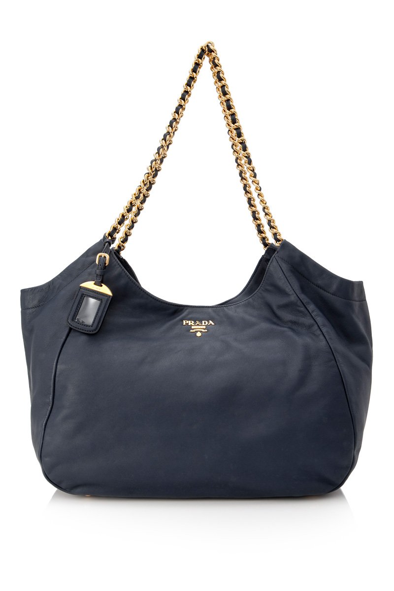 Prada Calf Tote Bag Italy Leather Calf Leather Blue Tote Bag Italy