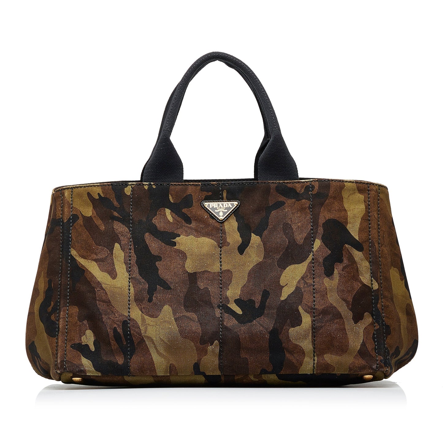 Prada Canapa Camouflage Tote Bag Brown