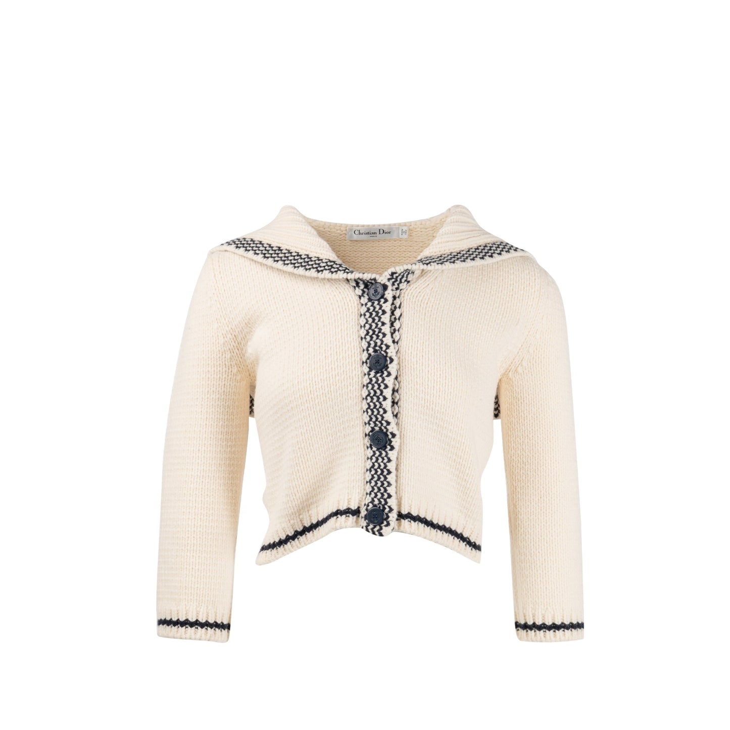 Dior Size Marineiere Cardigan Virgin Wool Cashmere Handbag Beige Travel Bag