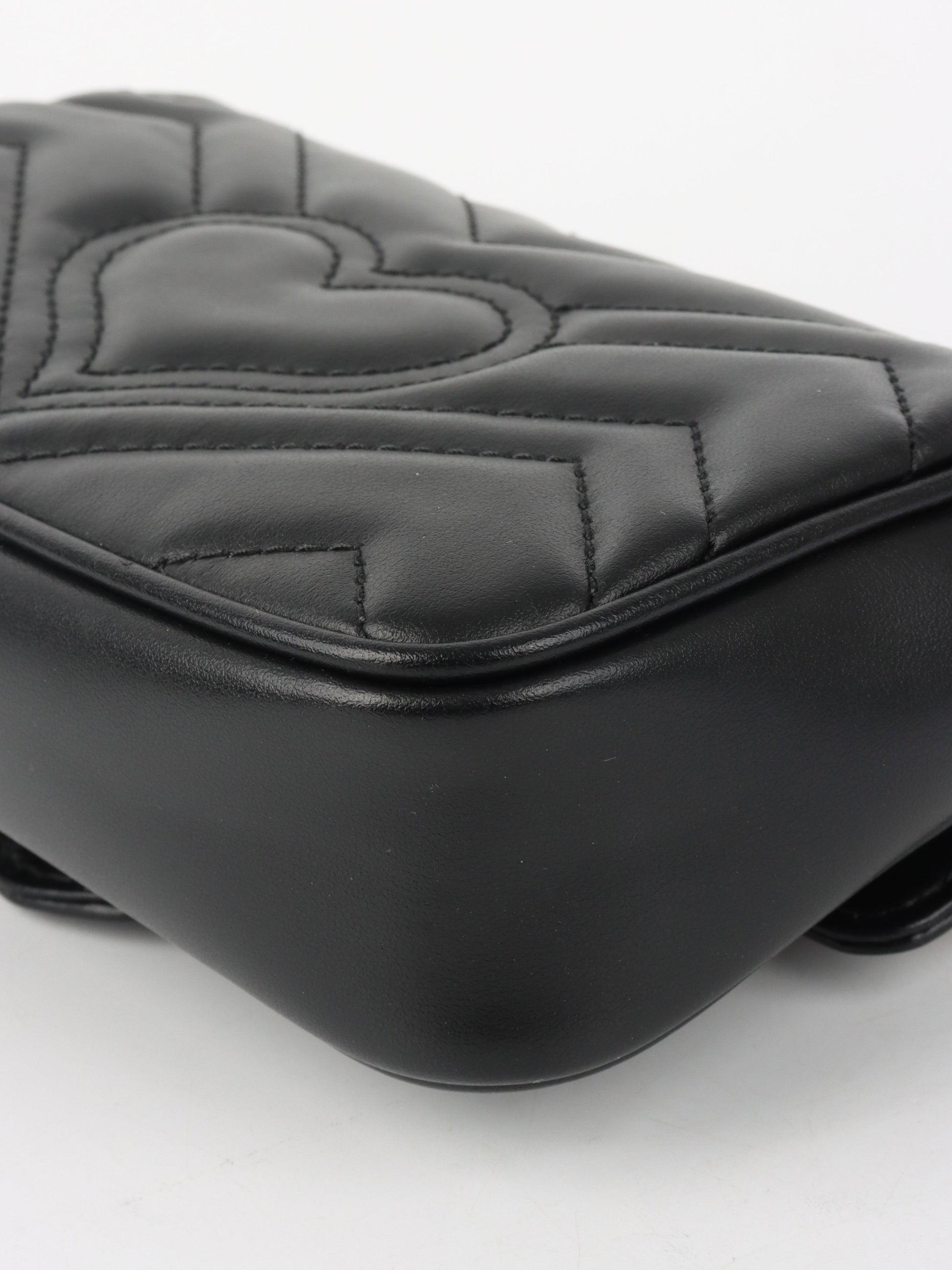 Gucci Black Super Mini Marmont Bag.