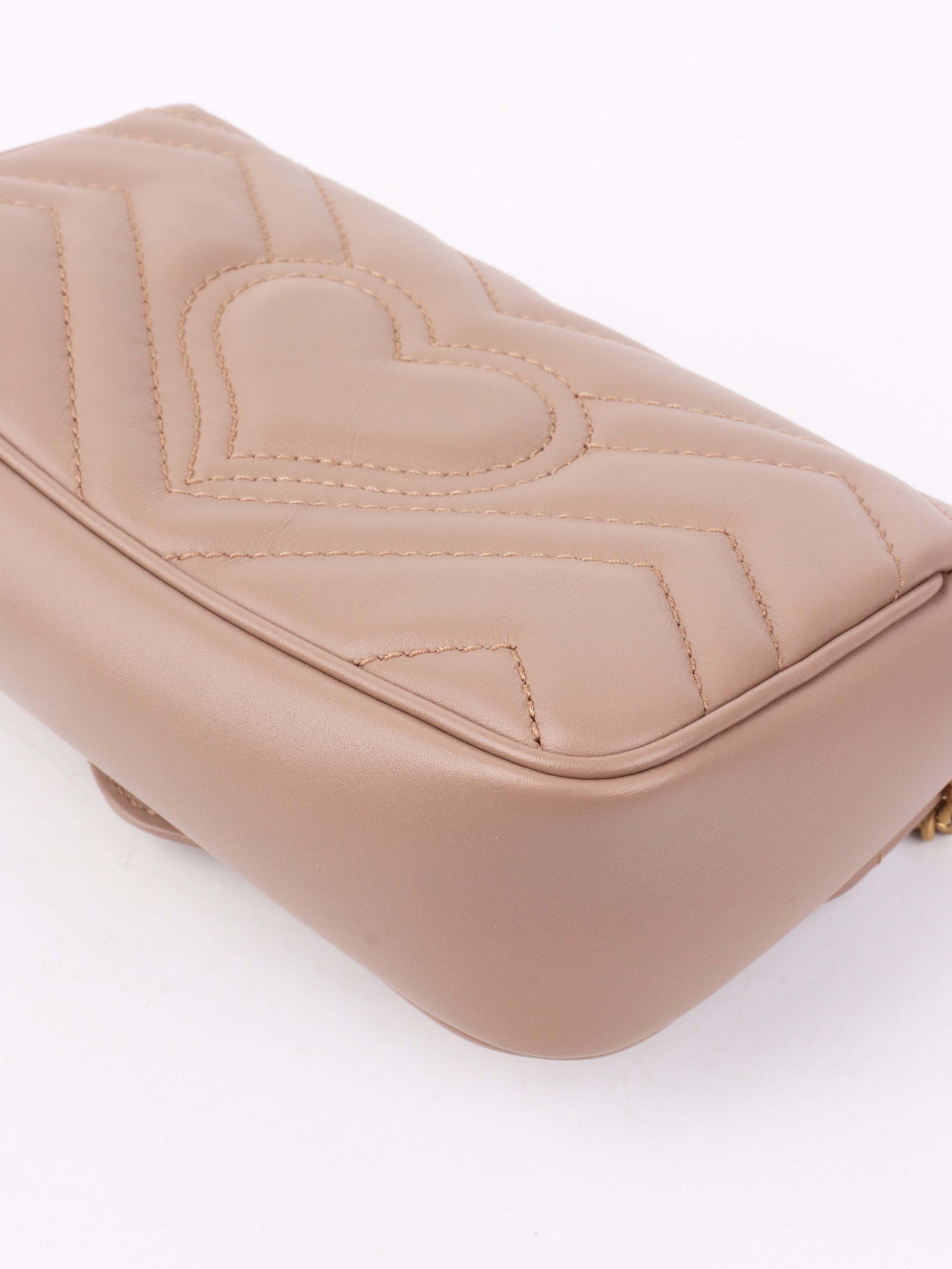 Gucci Dusty Pink Super Mini Marmont Matelasse.