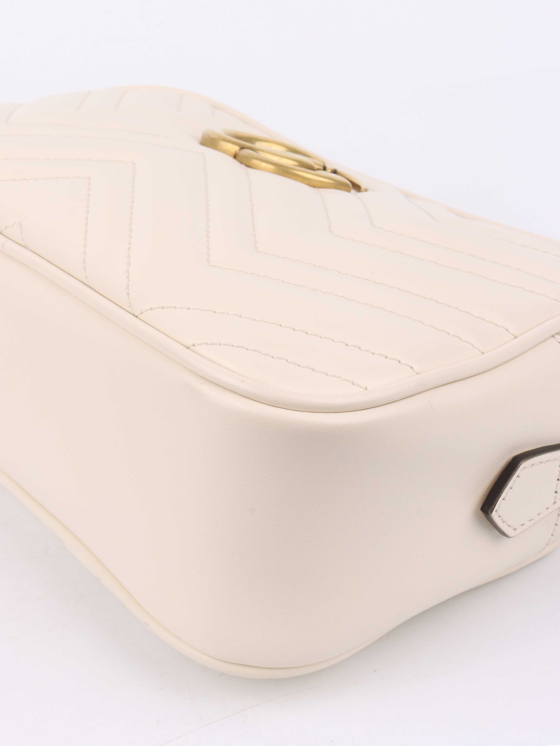 Gucci Small White Marmont Camera Bag