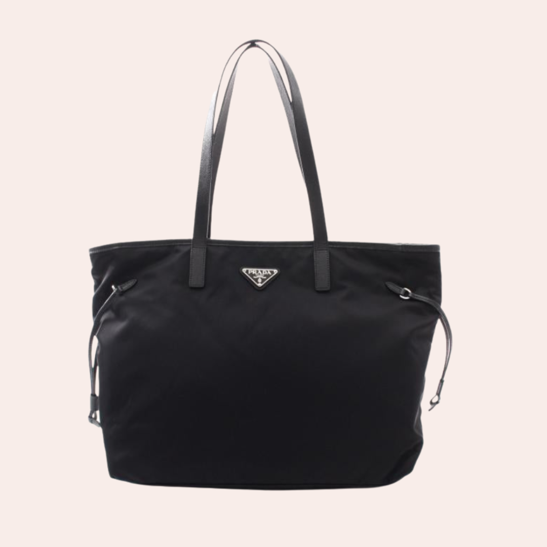Prada Vela Tote Bag Nylon Black