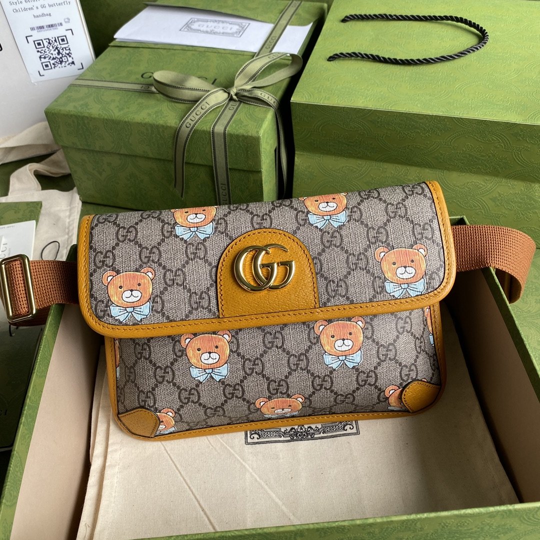 gg Ophidia Belt gg Supreme Canvas Beige Orange Accessory