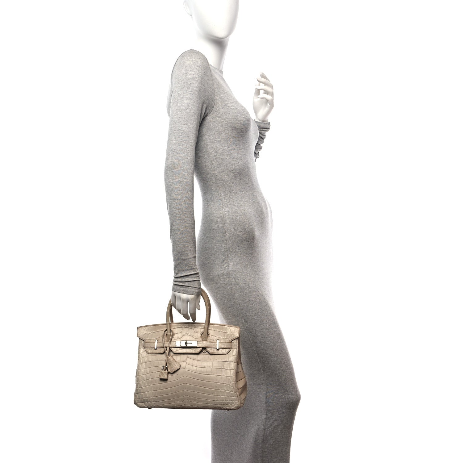 Hermes Matte Niloticus Crocodile Birkin Parchemin Handbag Travel Bag