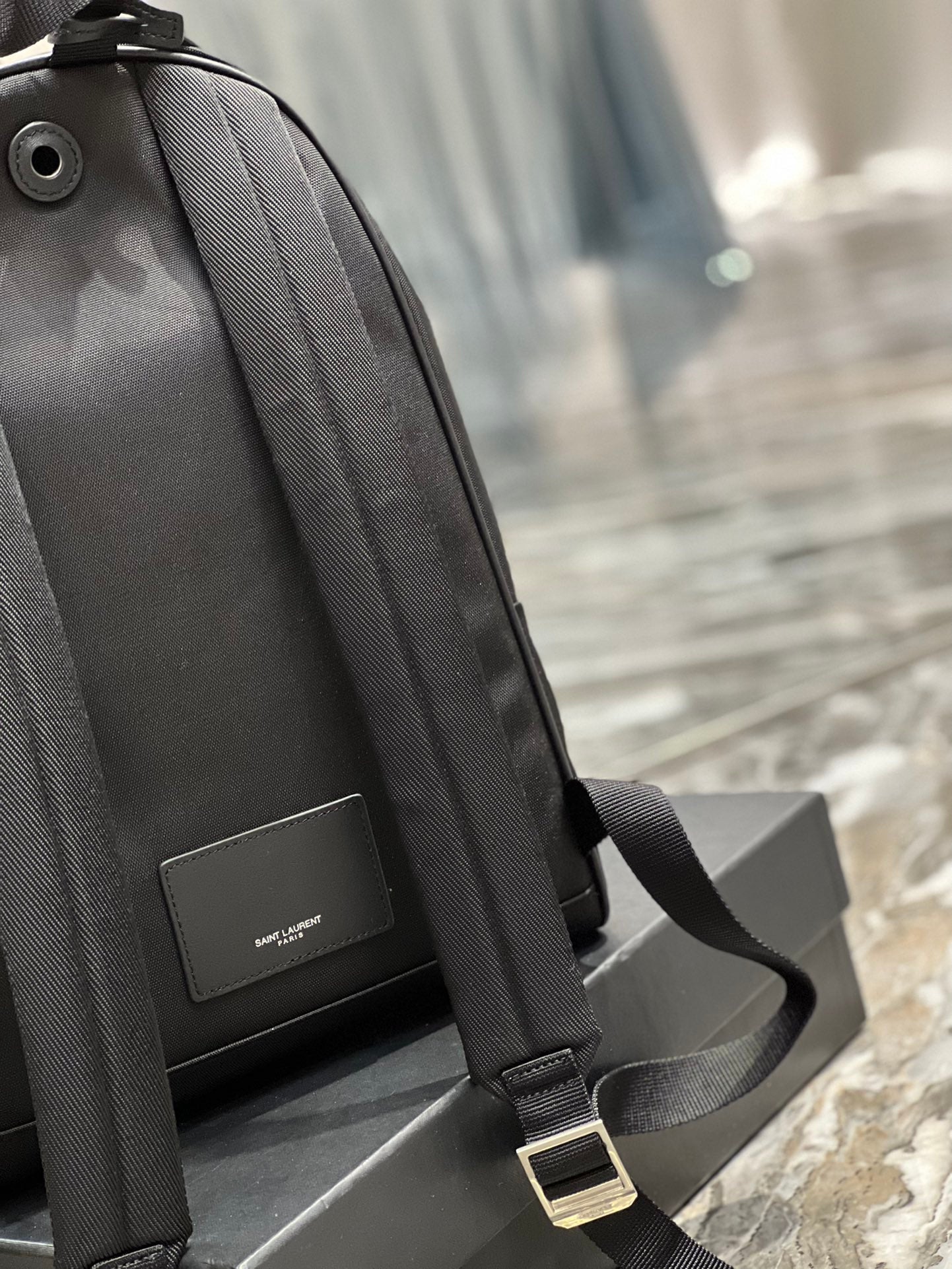 YSL Saint Laurent City Backpack Unisex 13.8in 35cm Canvas Black