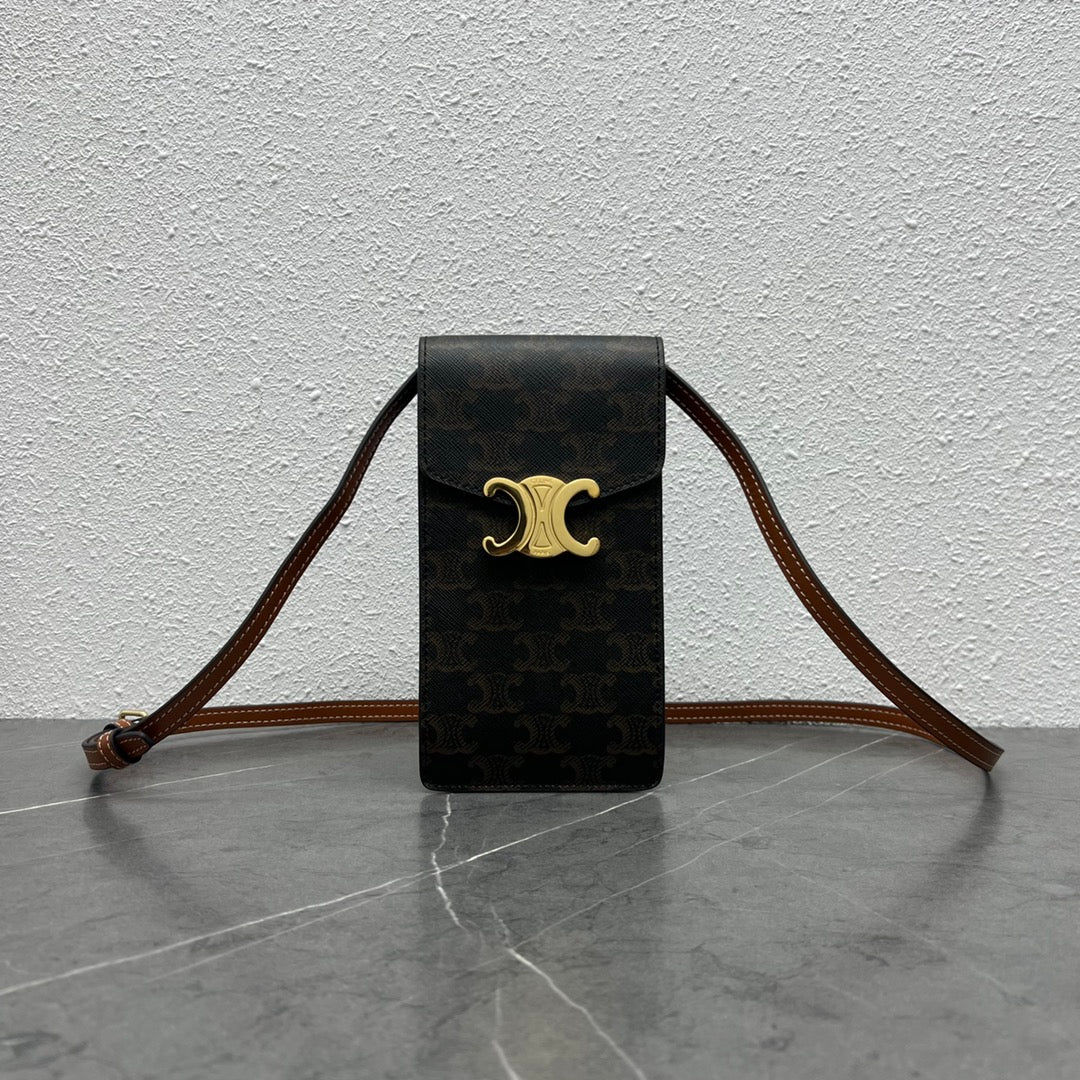 Top Quality Vertical Mobile Pouch Triomphe For Tan Travel Bag